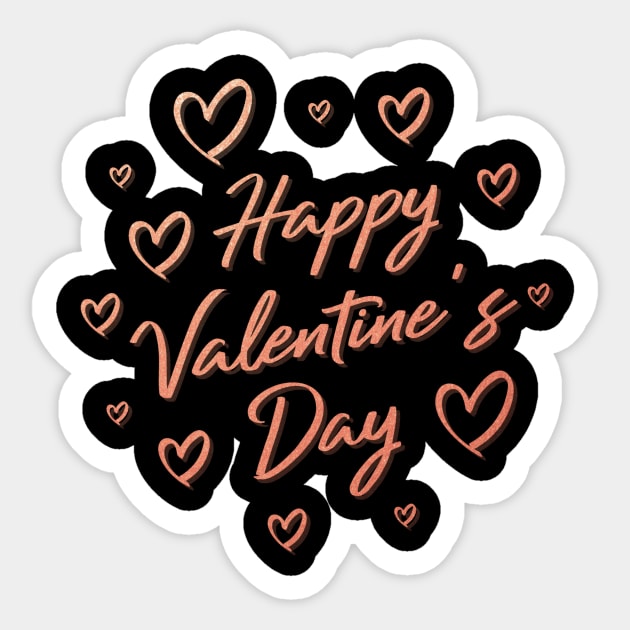 Happy Valentines Day Scripted Cute Girlfriend Gift & Hearts Sticker by Kimmicsts